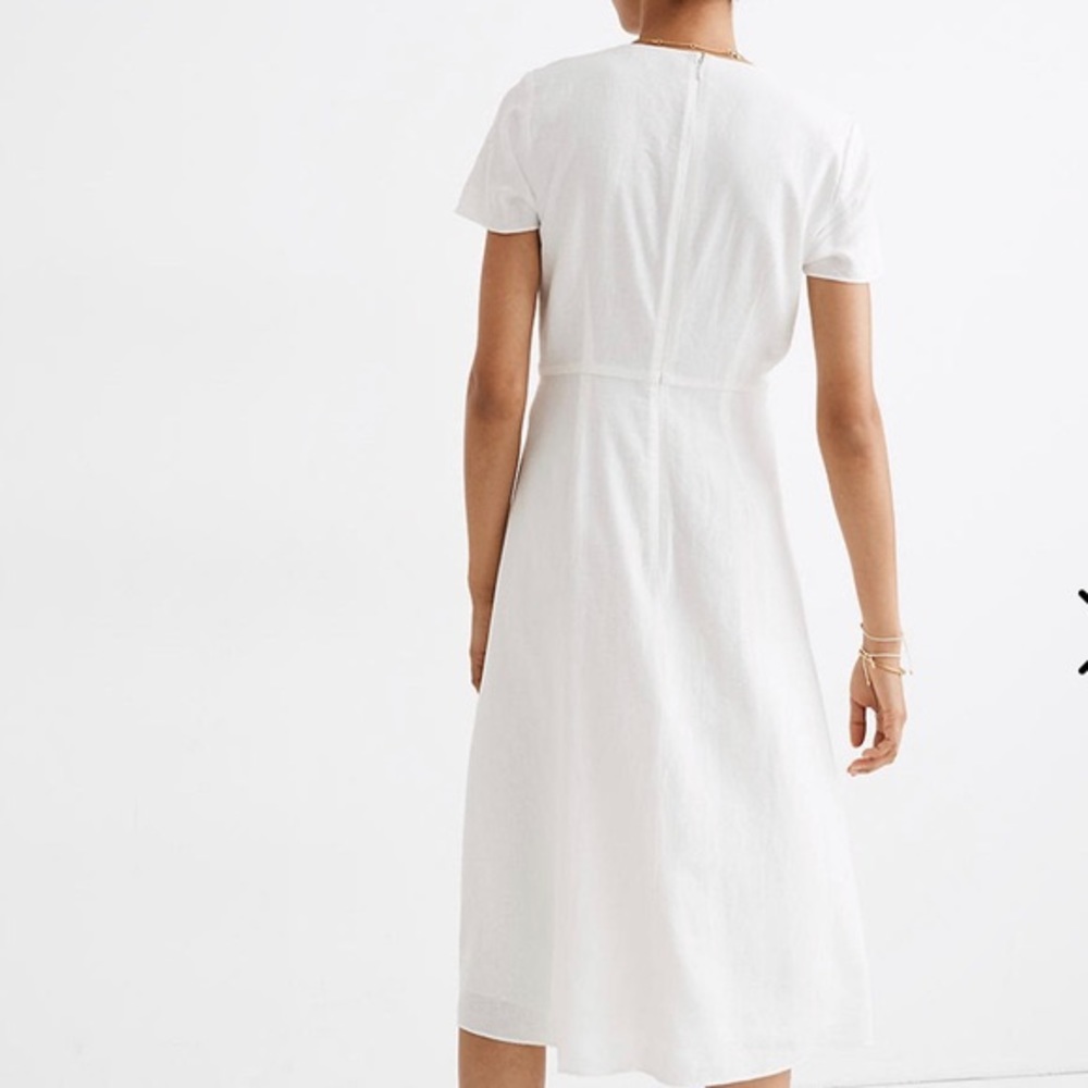 Madewell White Button-Front Midi Dress - Picture 3 of 3